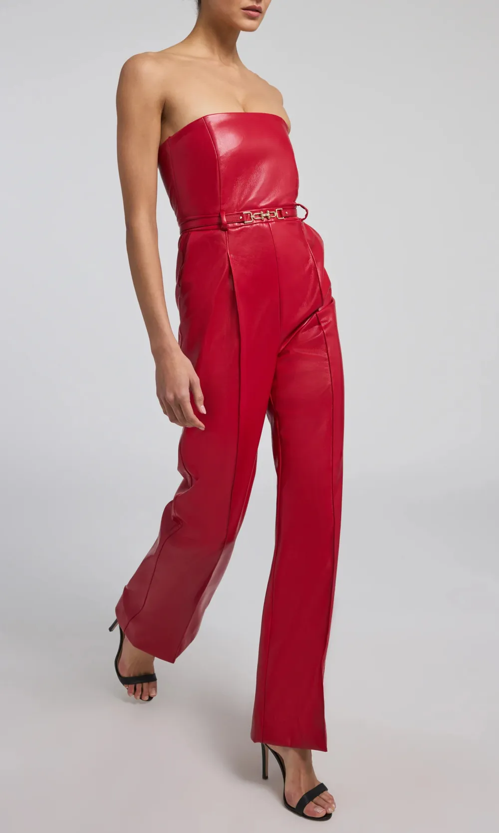Cristelle Vegan Leather Jumpsuit