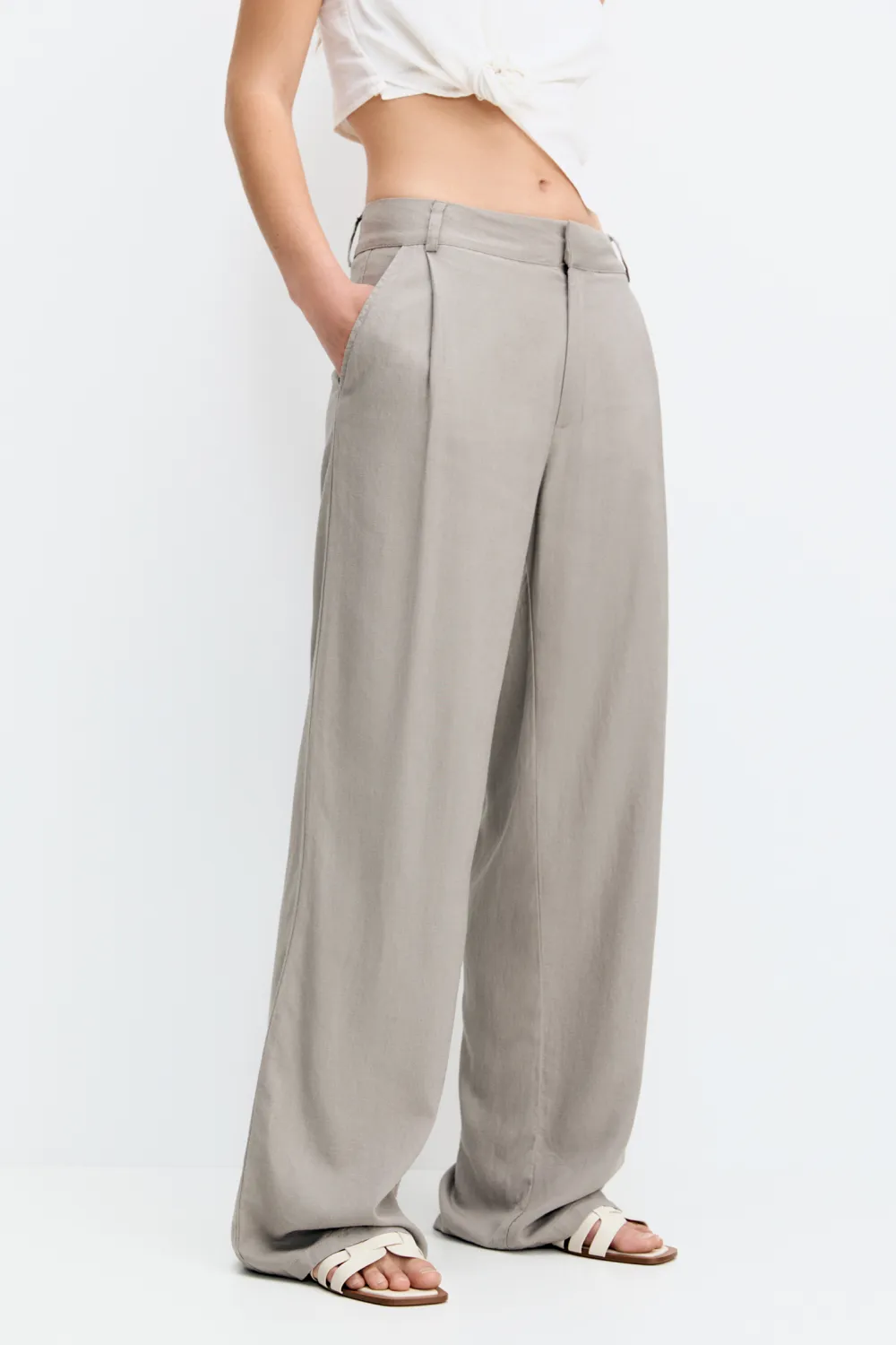 Pantalón de vestir fluido con lino