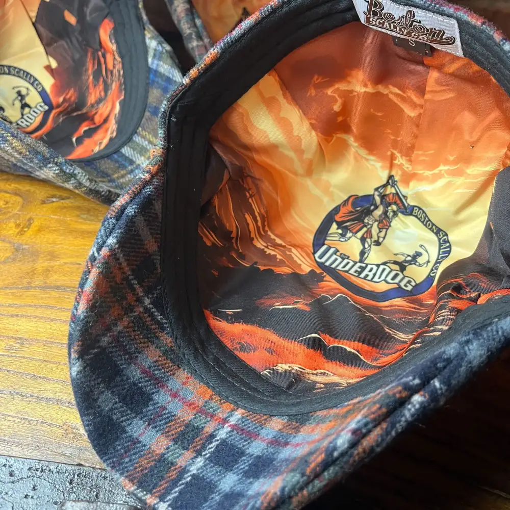 The Underdog Boston Scally Cap - Triumph Orange Plaid