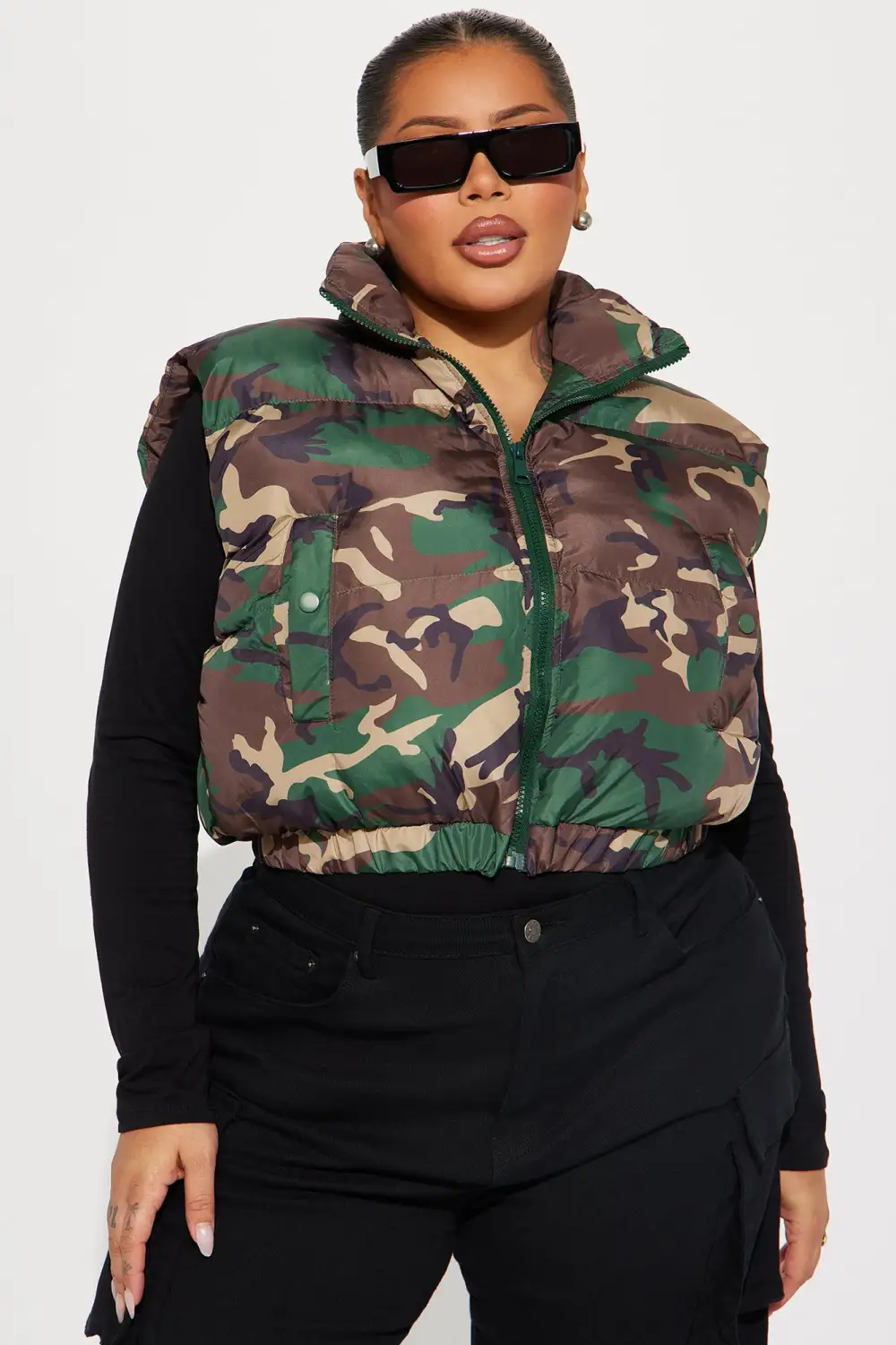 Step Up Puffer Vest - Brown/combo