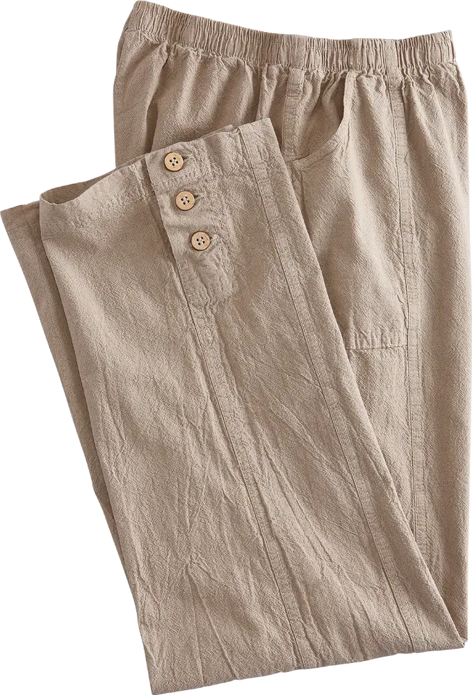 Women's Crinkle Cotton Ankle-Length Pants