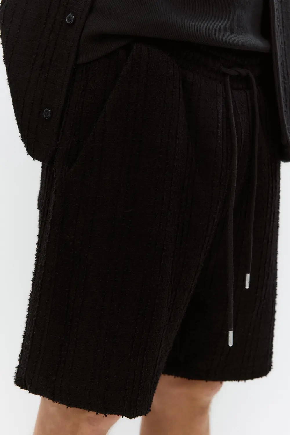 Waffle-knit Bermuda sweatpant shorts