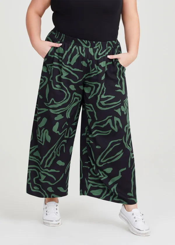 Natural Abstract Print Pant