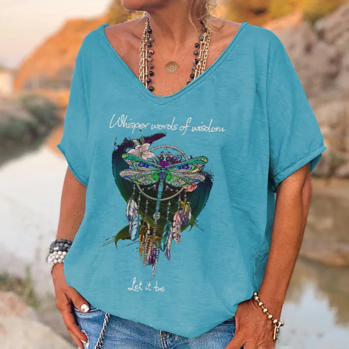 Whisper Words Of Wisdom l Printed Hippie T-shirt