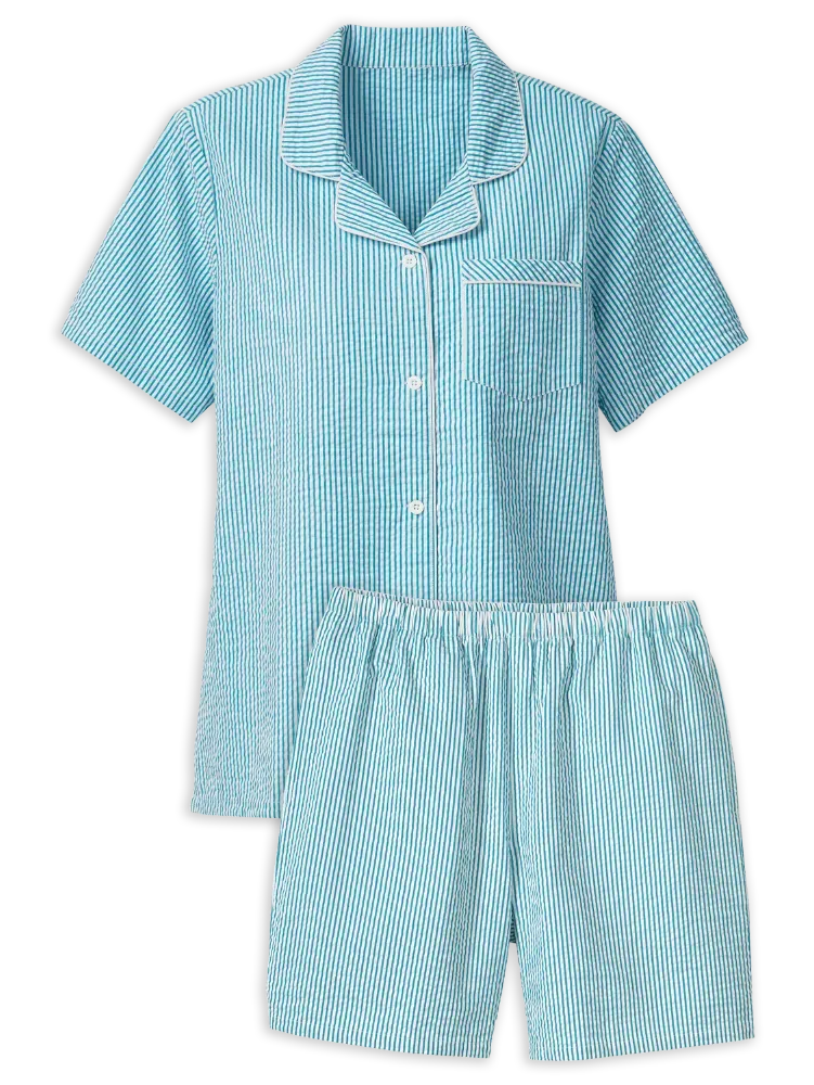 Women's Classic Seersucker Short Pajama Set