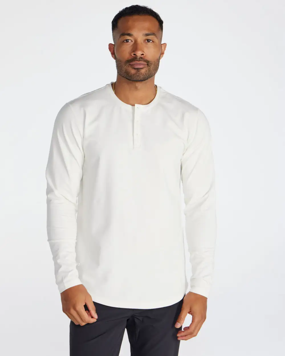 Henley Drop-Cut Long Sleeve: Lux