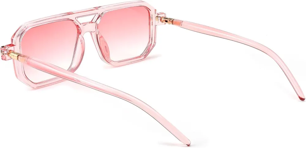FEISEDY Vintage Square 70s Flat Aviator Sunglasses Women Men Classic Retro Stylish Frame UV400 Sunglasses B2622