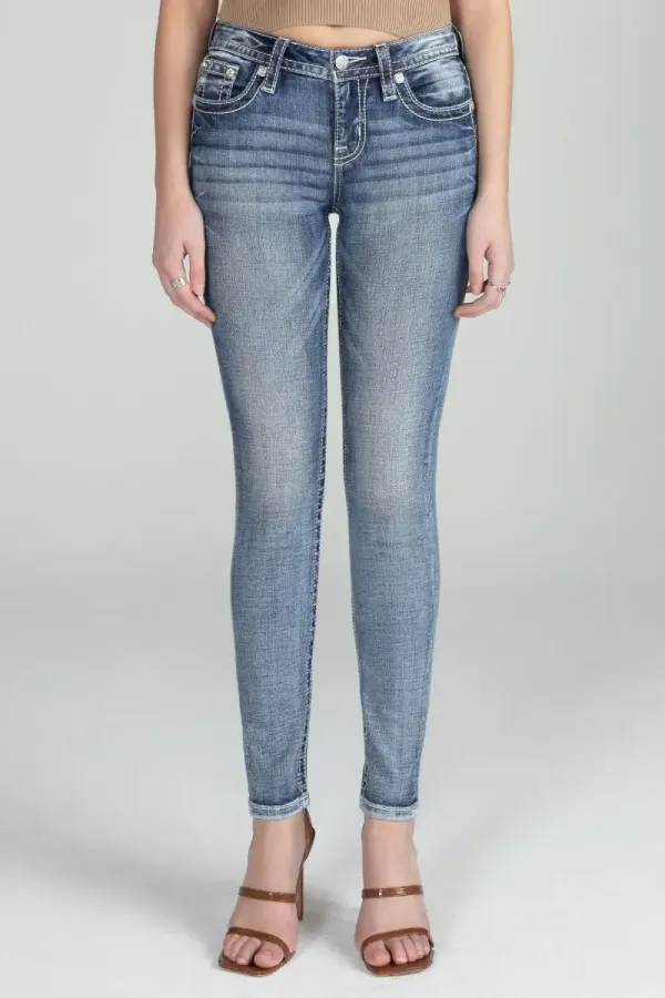 Distressed Americana Flag Skinny Jeans