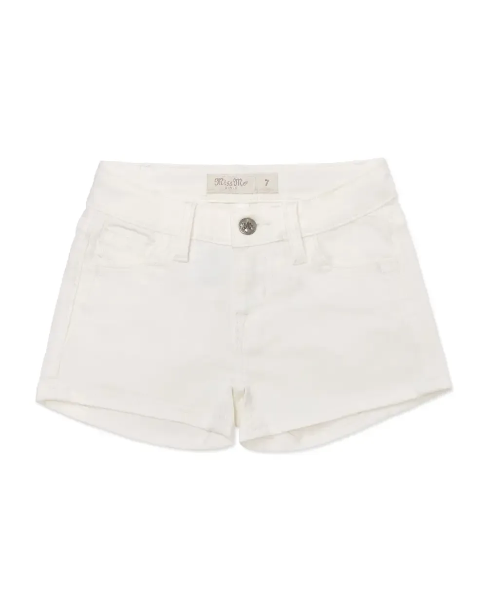 Girls Pastel Cross Denim Shorts