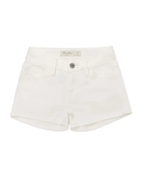 Girls Pastel Cross Denim Shorts