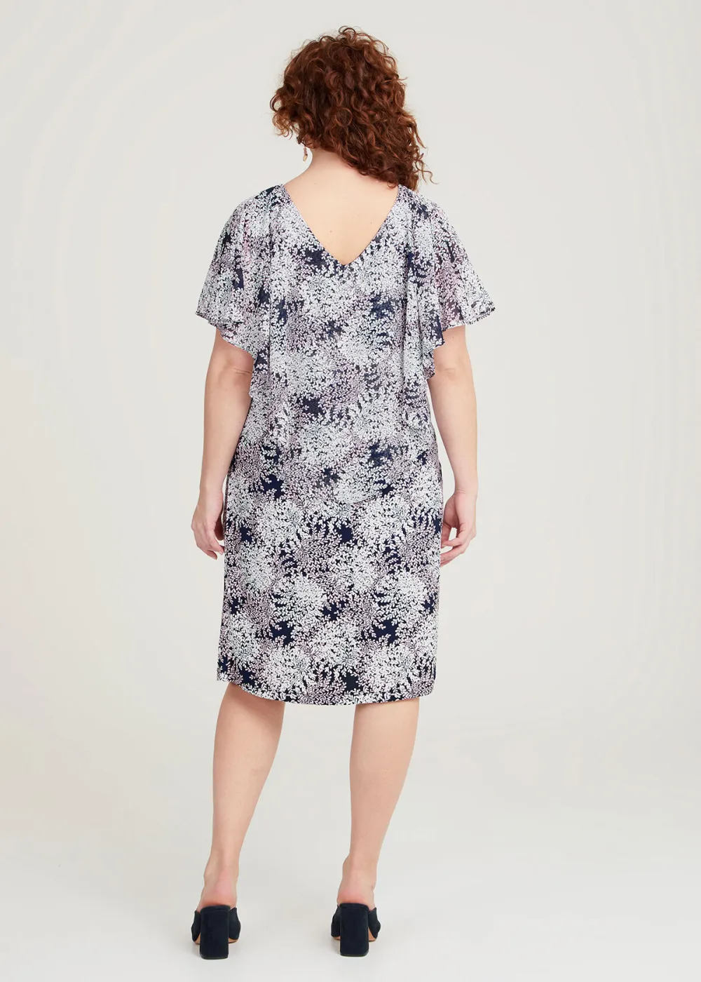 Chiffon Overlay Shift Dress