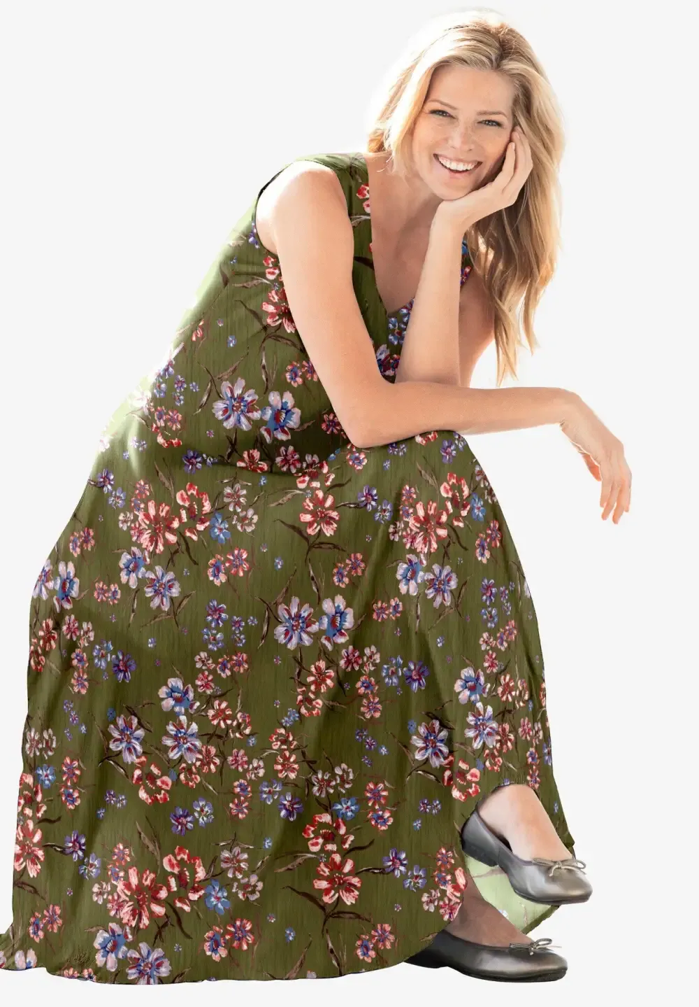 Sleeveless Crinkle Dress
