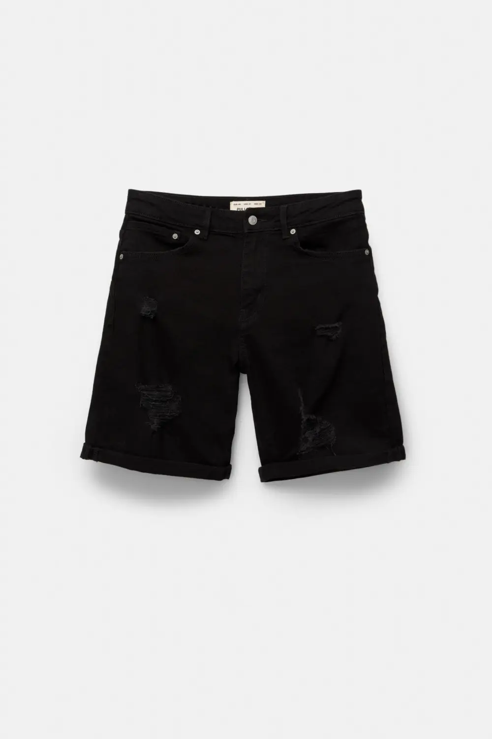 Ripped denim Bermuda shorts