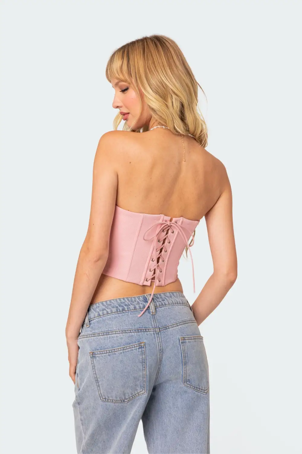 Tempting Textured Ruffle Hem Corset
