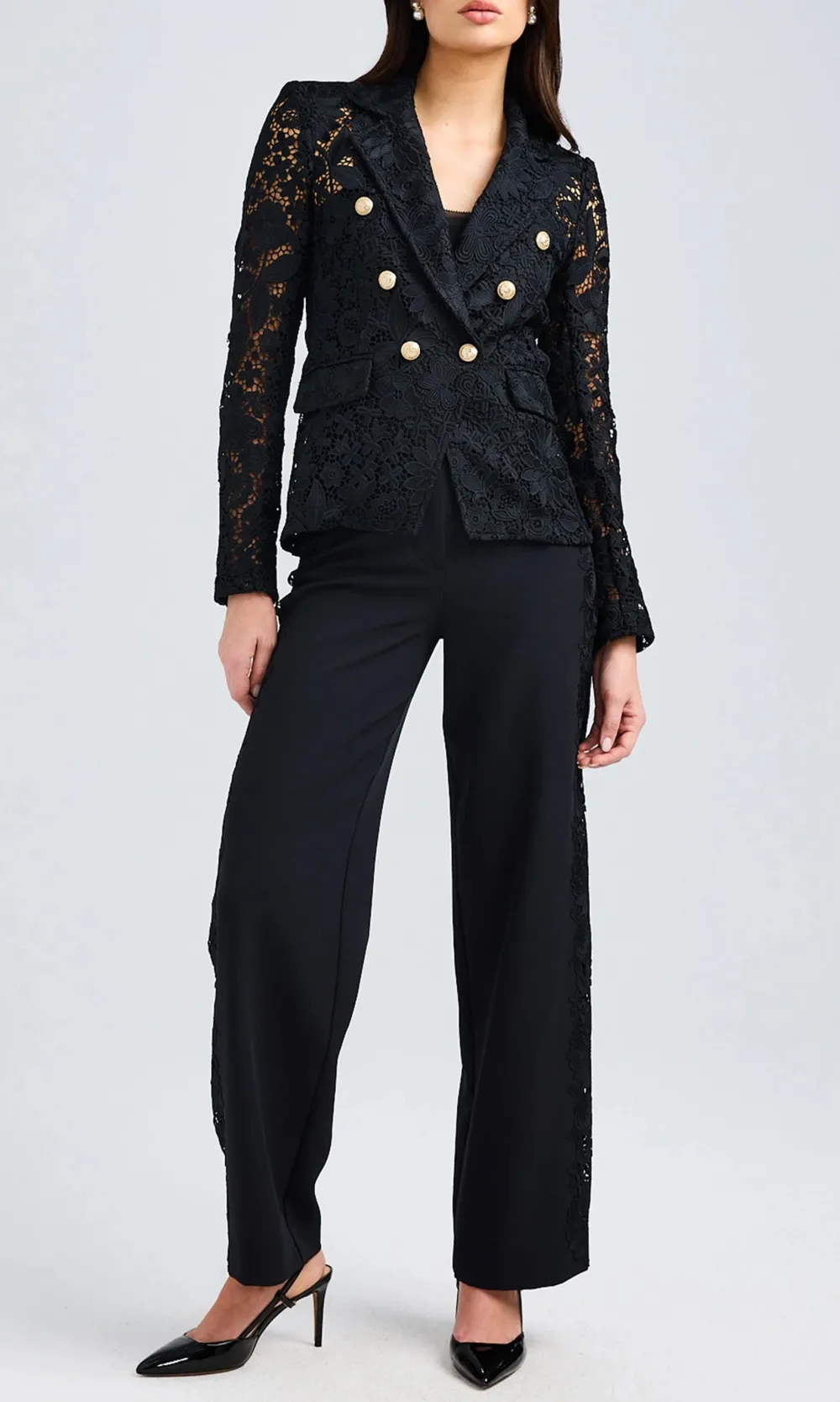 Betsy Buttoned Tweed Blazer