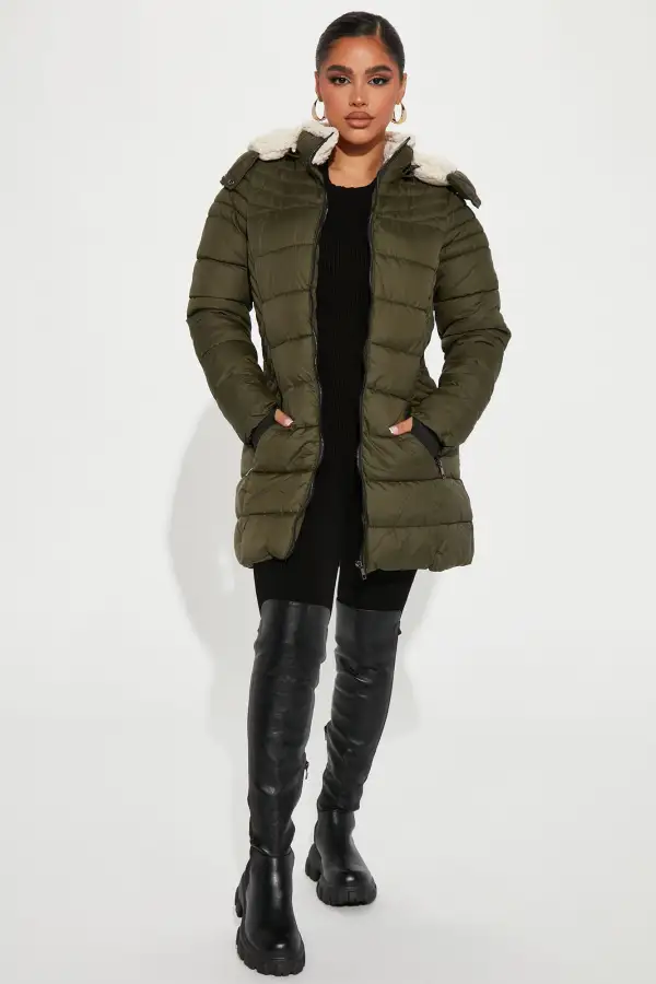 City Trekking Puffer Coat - Olive