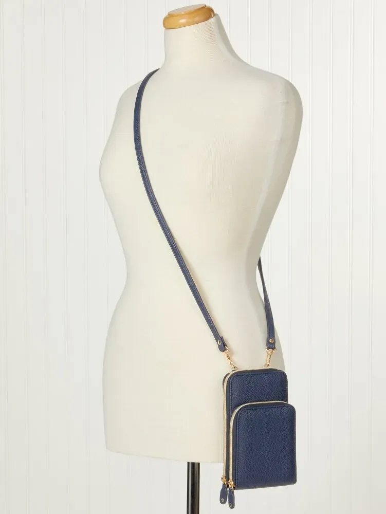 Women's Vertical RFID-Blocking Crossbody Bag