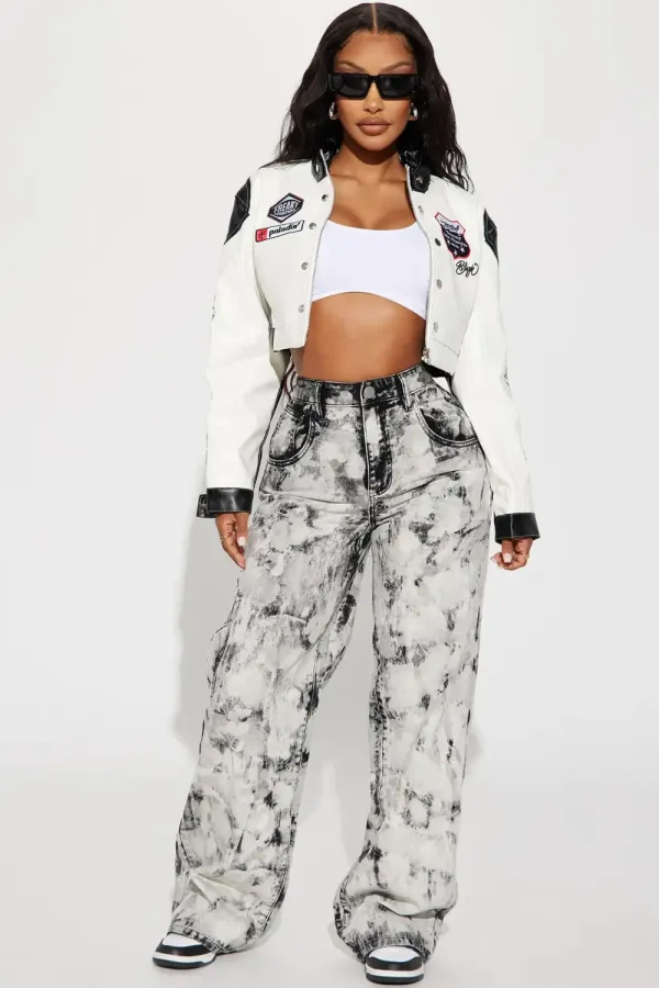 Moonlight Non Stretch Wide Leg Jean - Grey