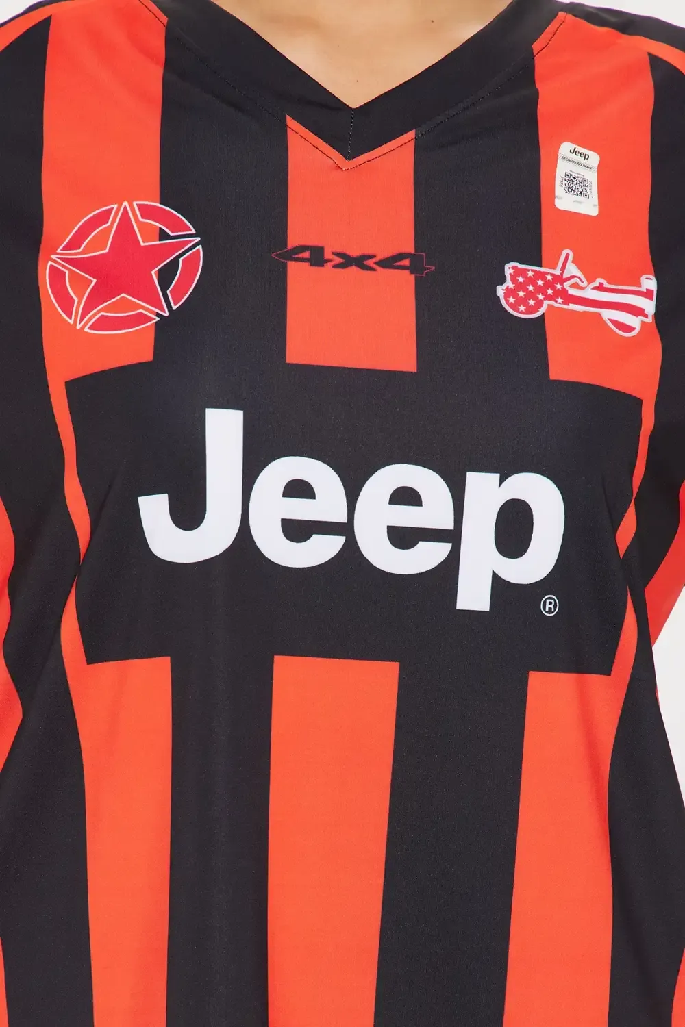 Jeep Wrangler Striped Jersey Tee - Red/Black