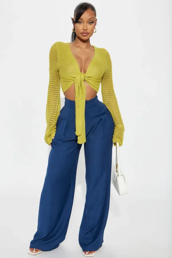 Sunny Paradise Crochet Top - Lime