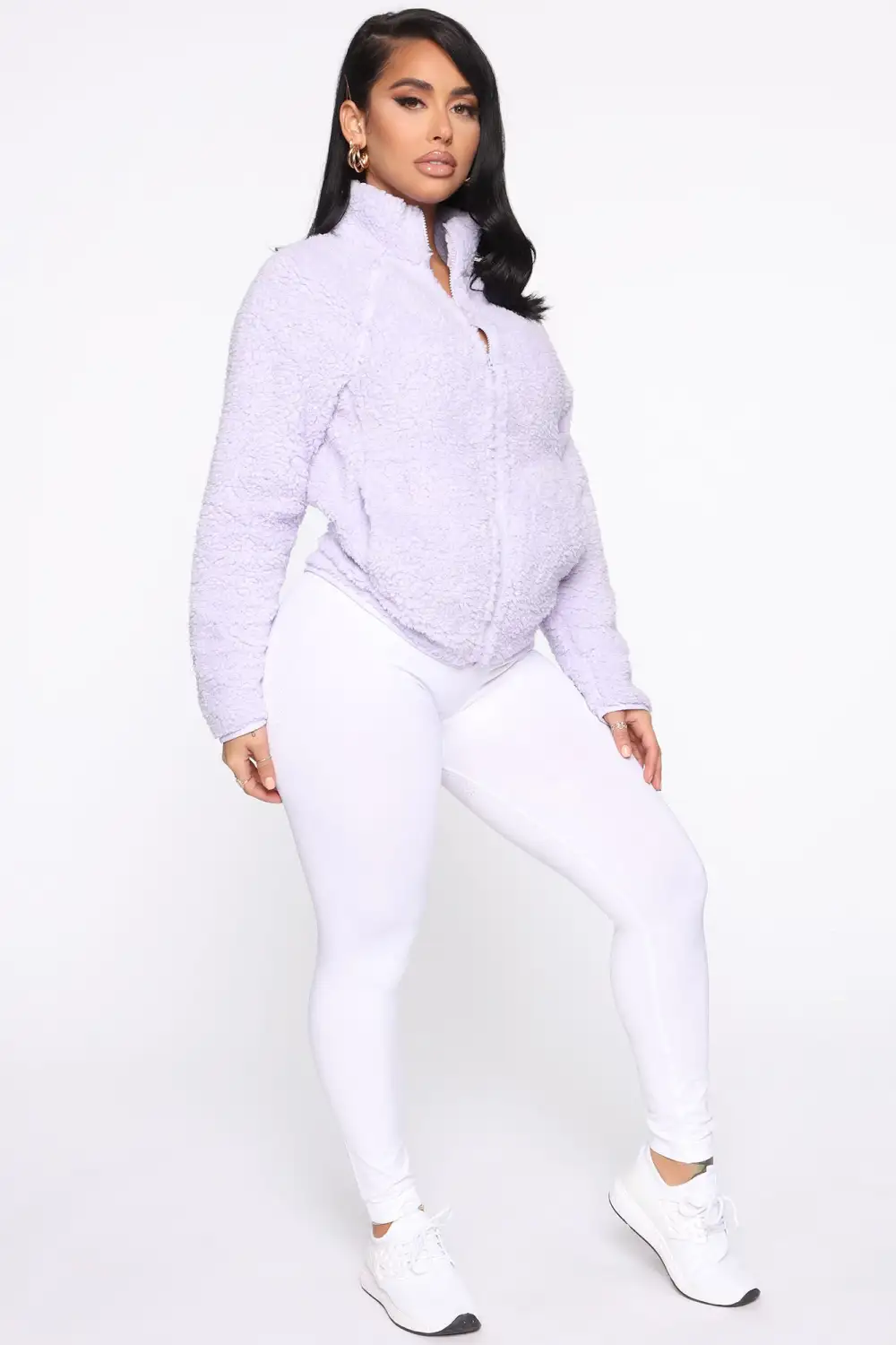 Fuzzy Feels Sherpa Jacket - Lavender