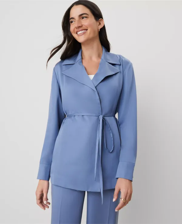 Sateen Wrap Blazer