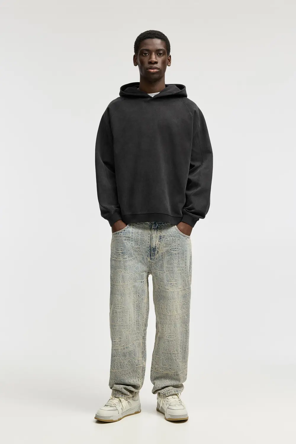 Baggy jacquard jeans