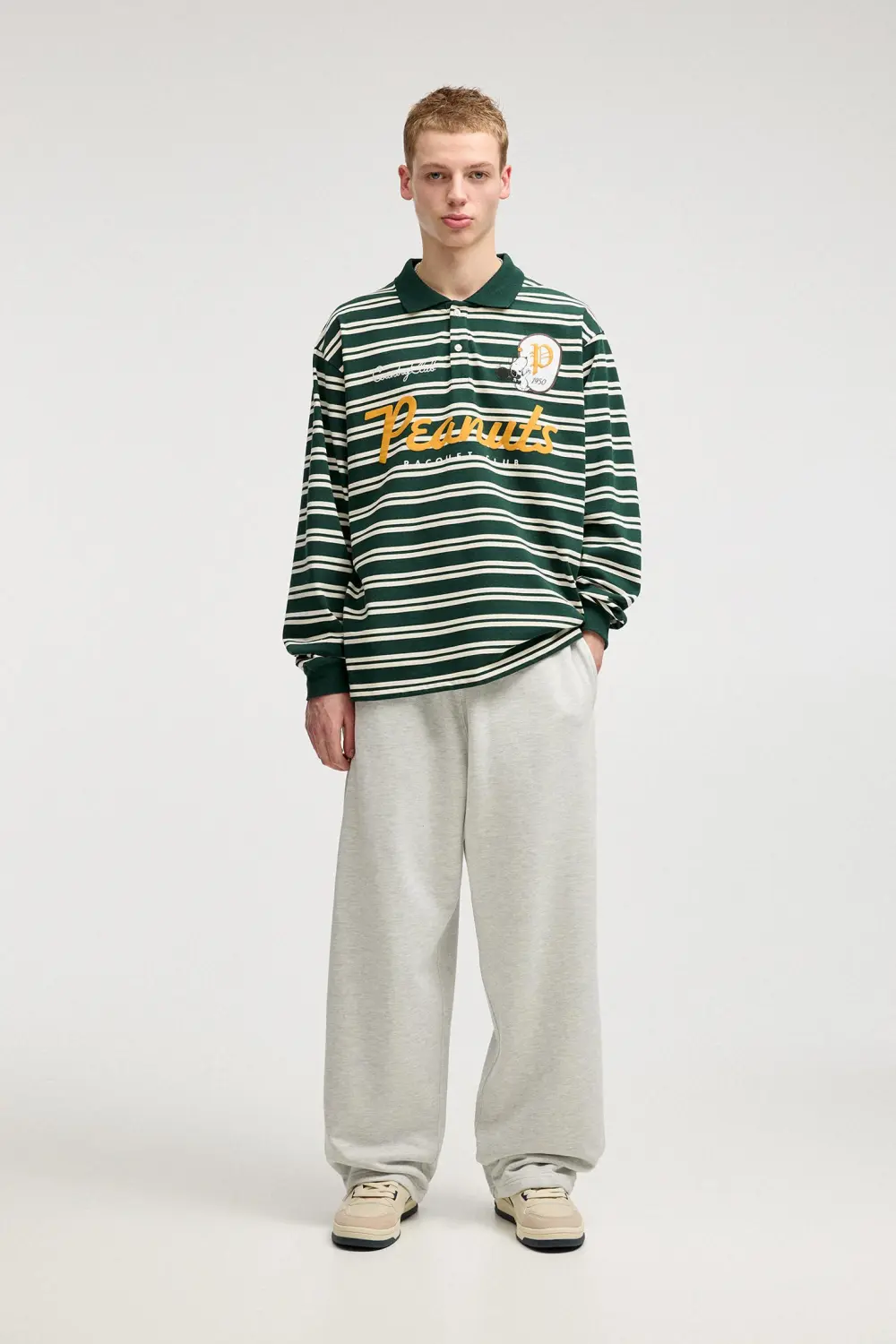 Striped Peanuts polo shirt