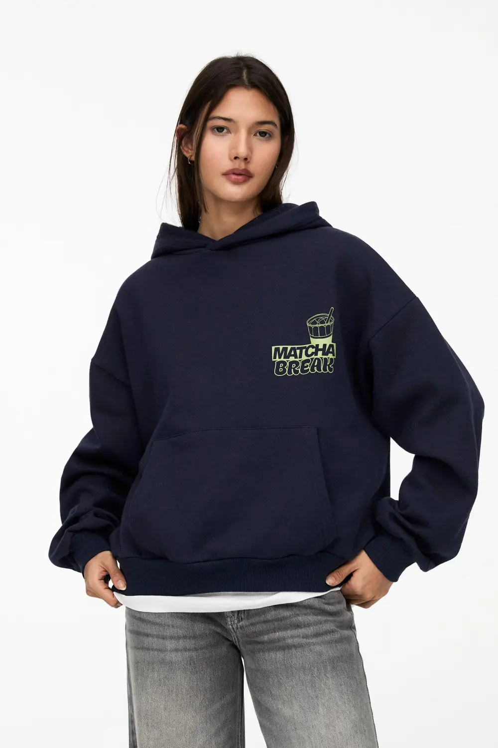 Sudadera capucha Té matcha
