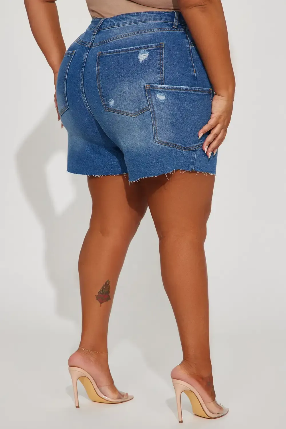 Pure Intentions Cut Off Denim Shorts - Medium Wash