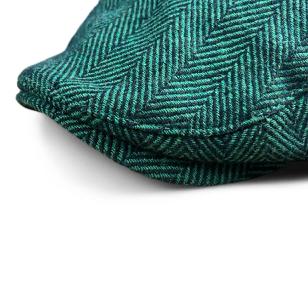 The Irish Boston Scally Cap - Green Herringbone