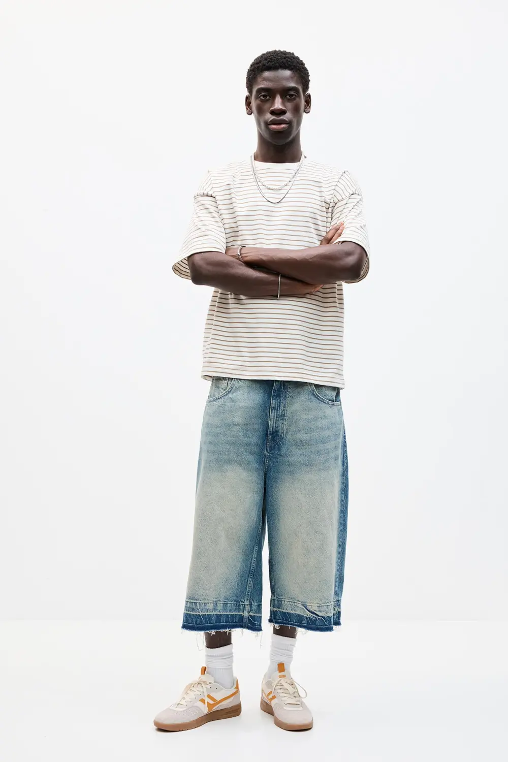 Striped boxy-fit T-shirt