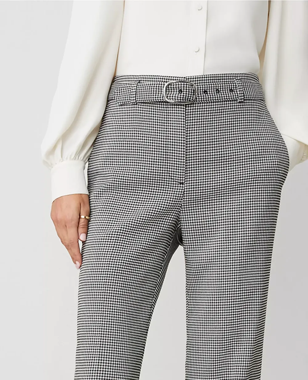 Houndstooth Belted Boot Pant