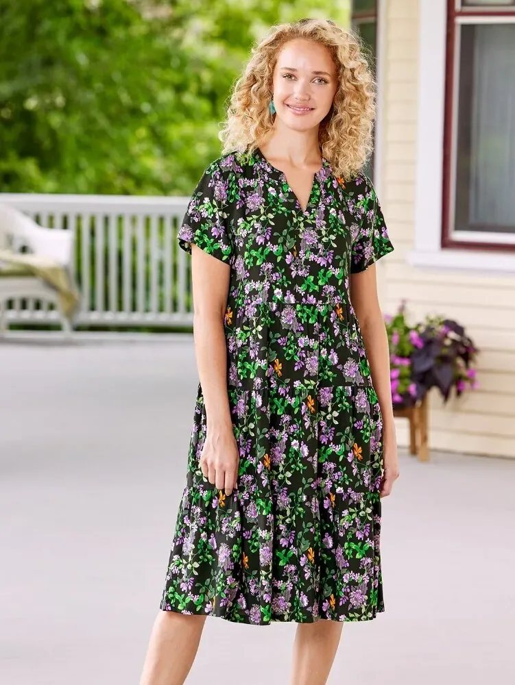 Ella Simone Tiered Floral Dress