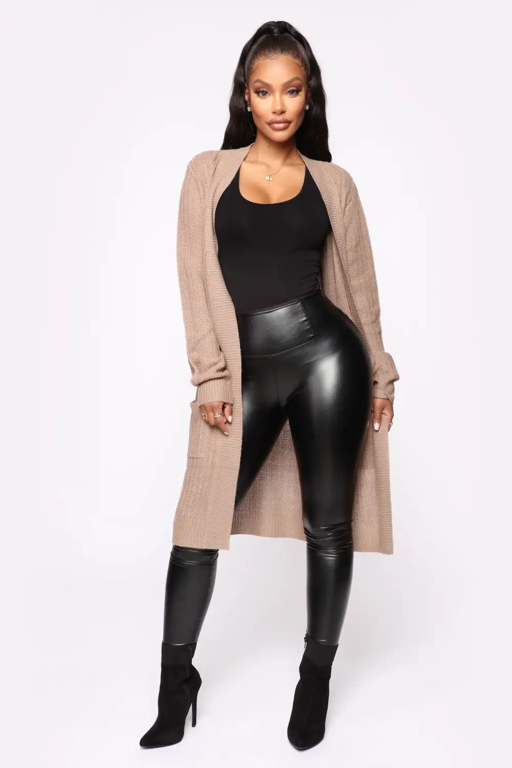Throw It On Ribbed Cardigan - Khaki