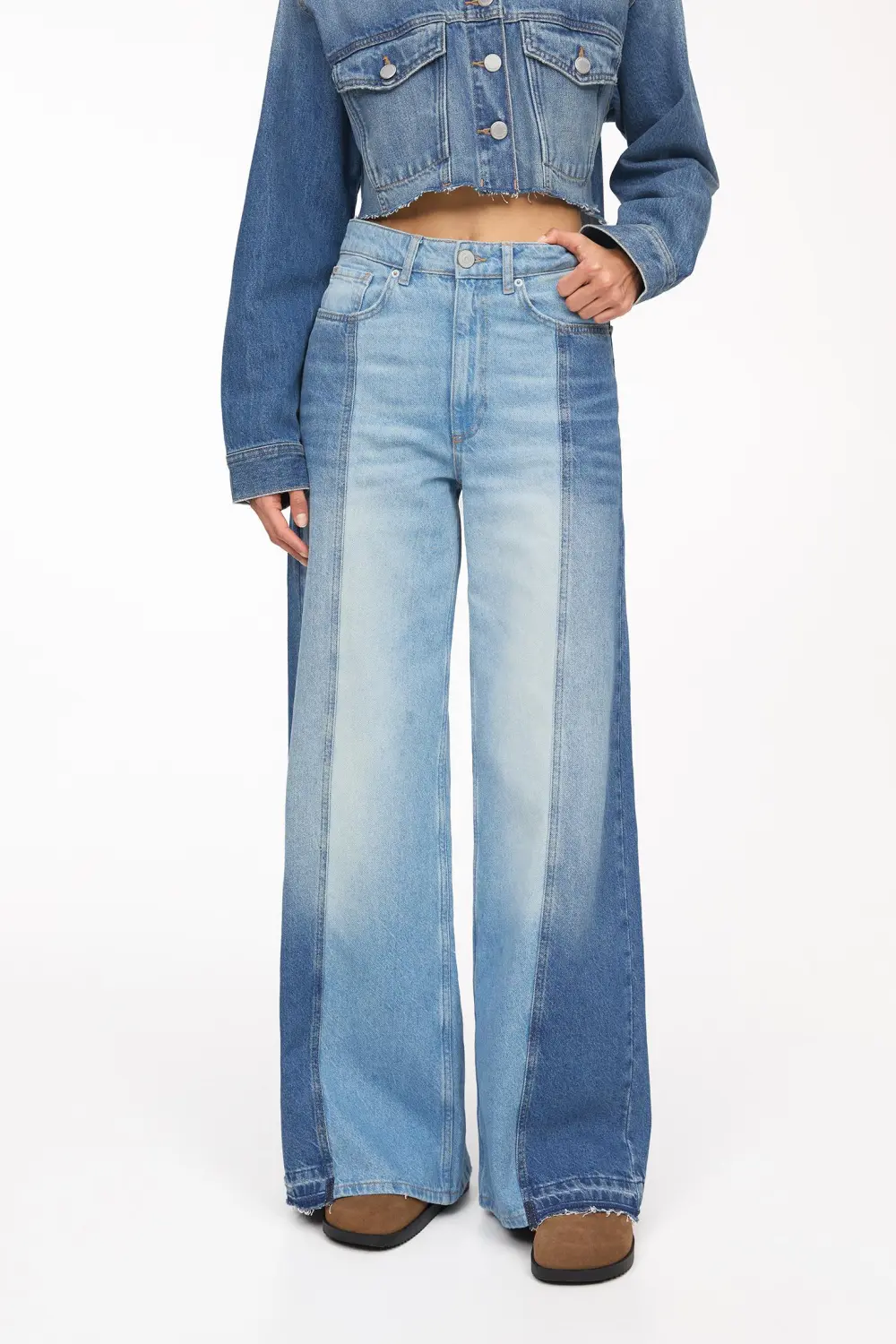 Jeans wide leg patchwork