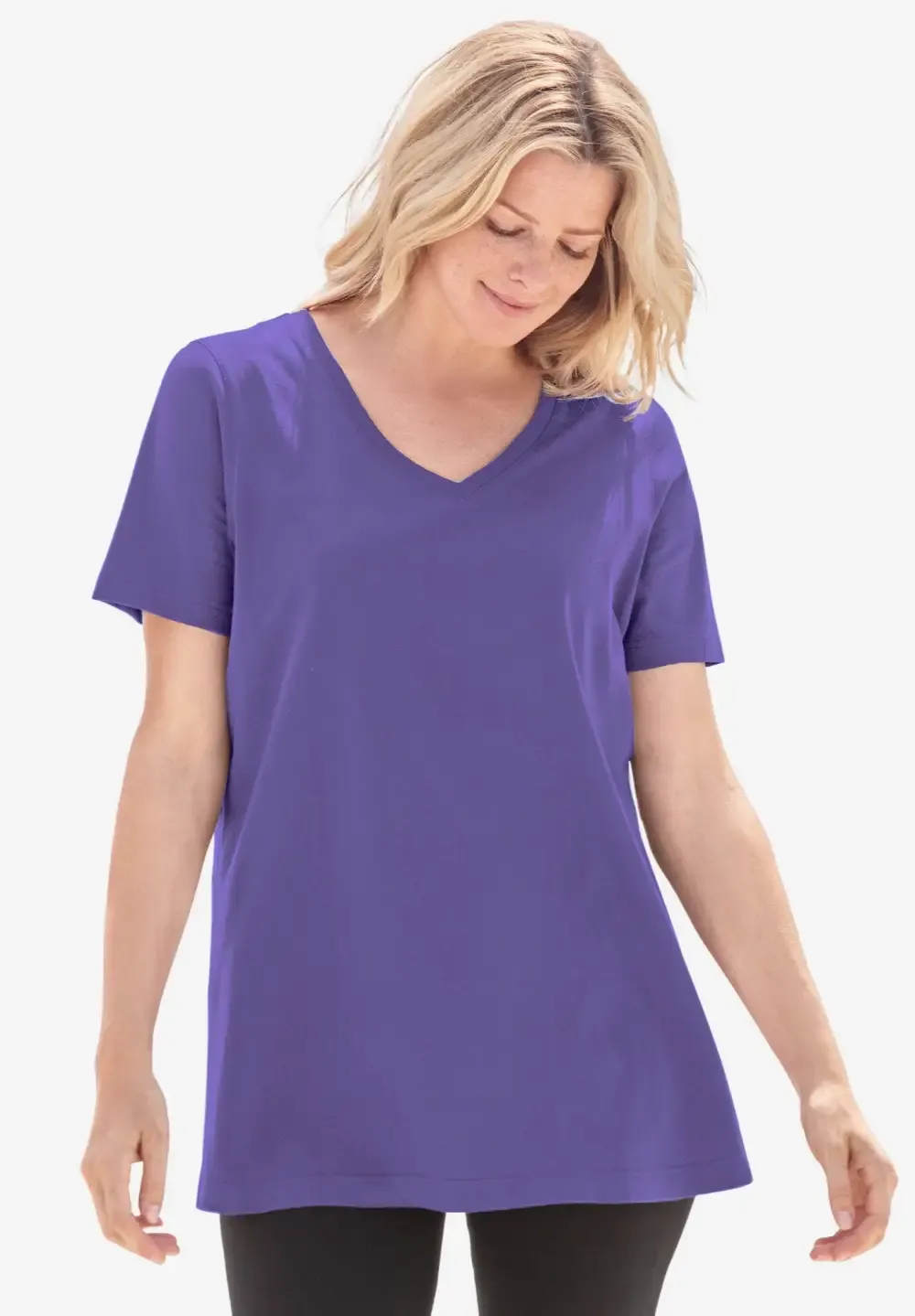 Perfect Short-Sleeve V-Neck Tee