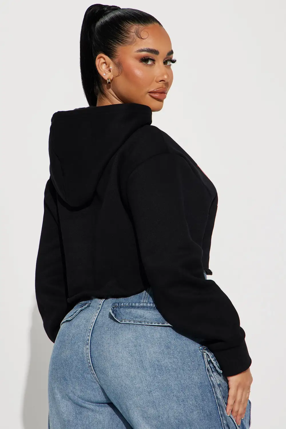 Luxury Cropped Hoodie - Black