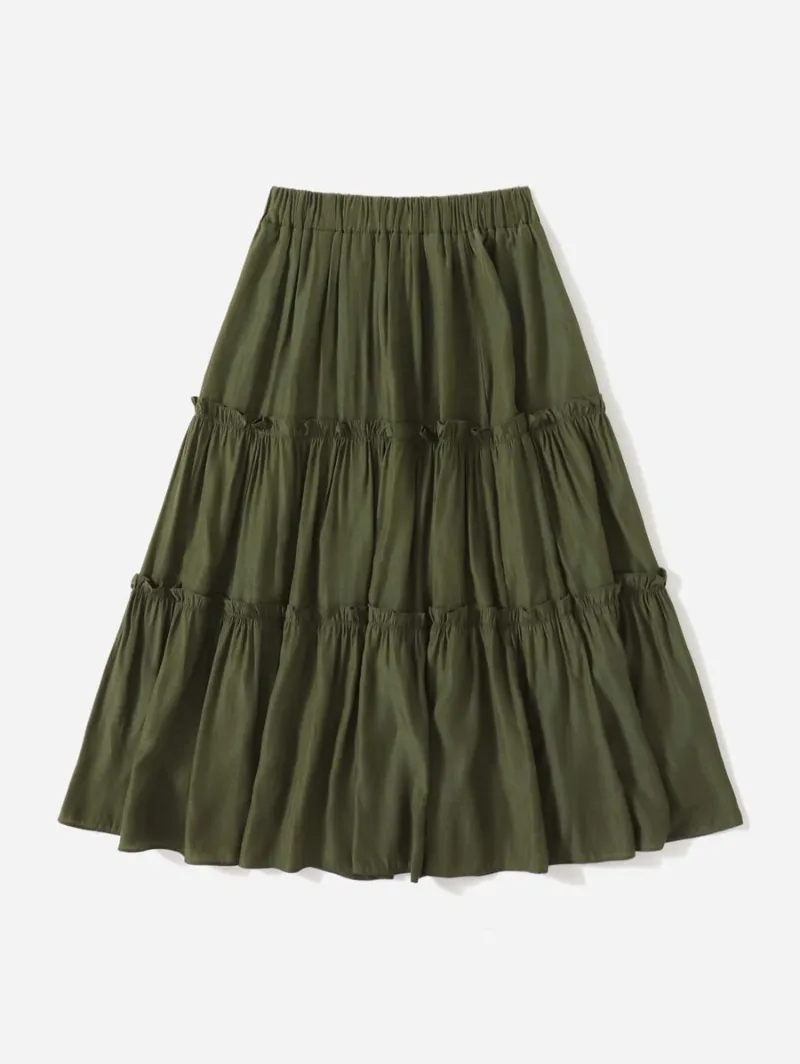 Solid Frill Skirt