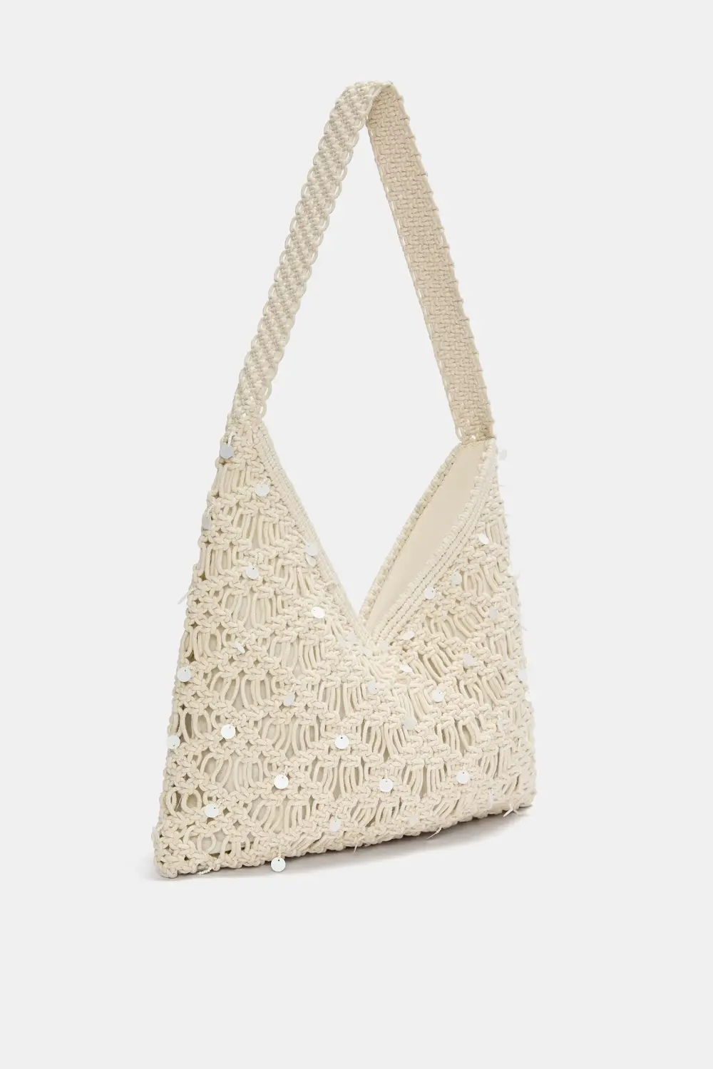 Bolso shopper crochet lentejuelas