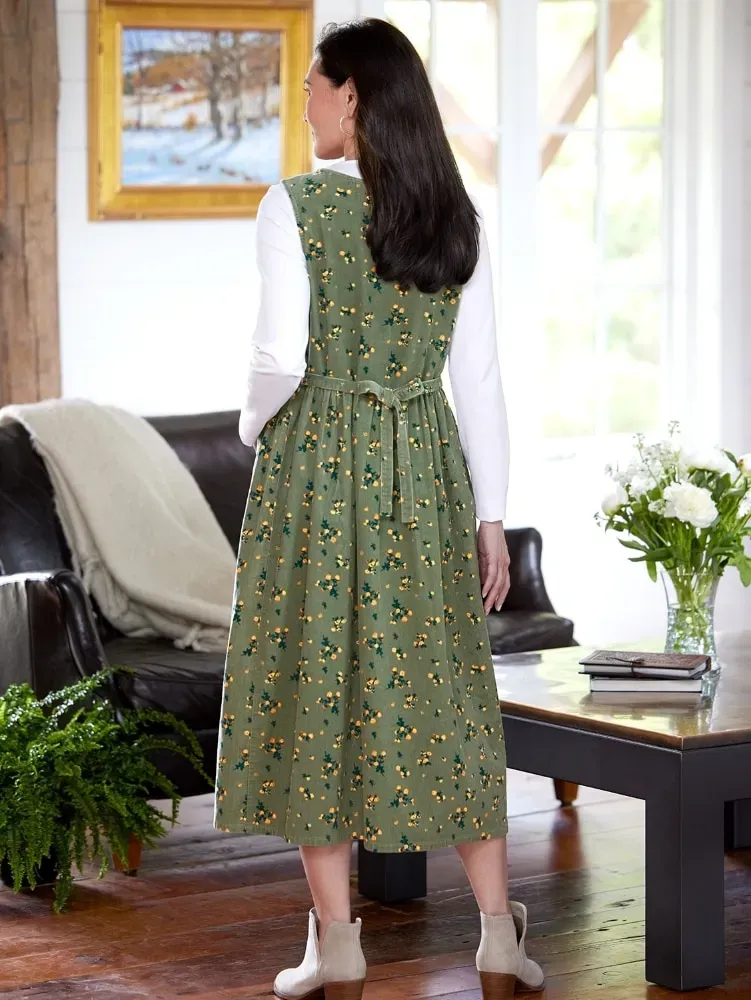 Button-Front Cotton Corduroy Jumper
