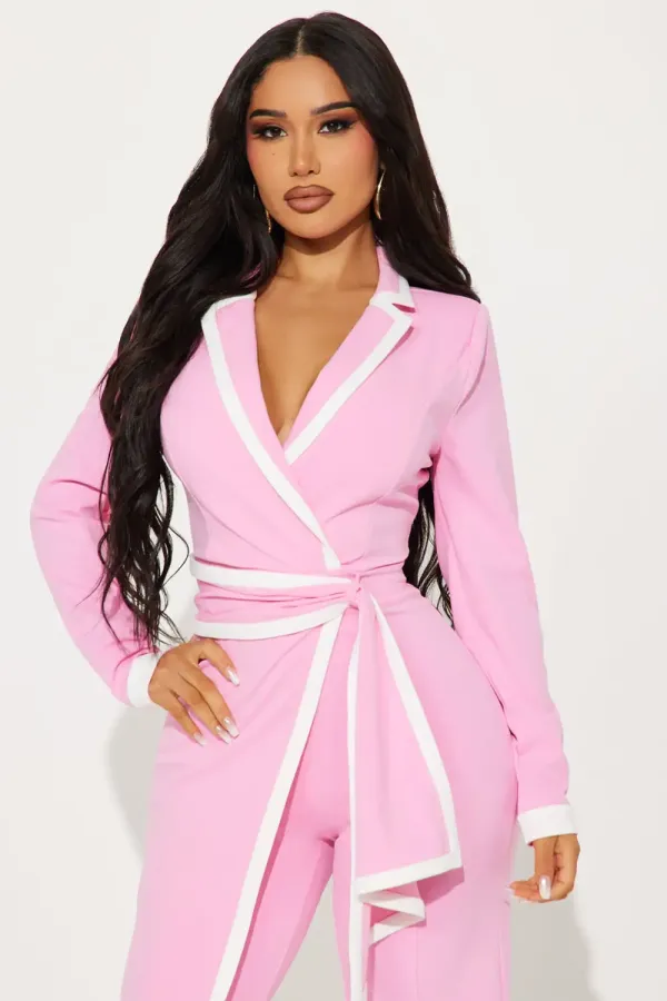 True Boss Long Sleeve Jumpsuit - Pink