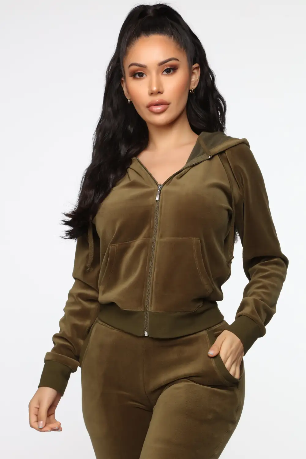 The Original Trendsetter Velour Set - Olive