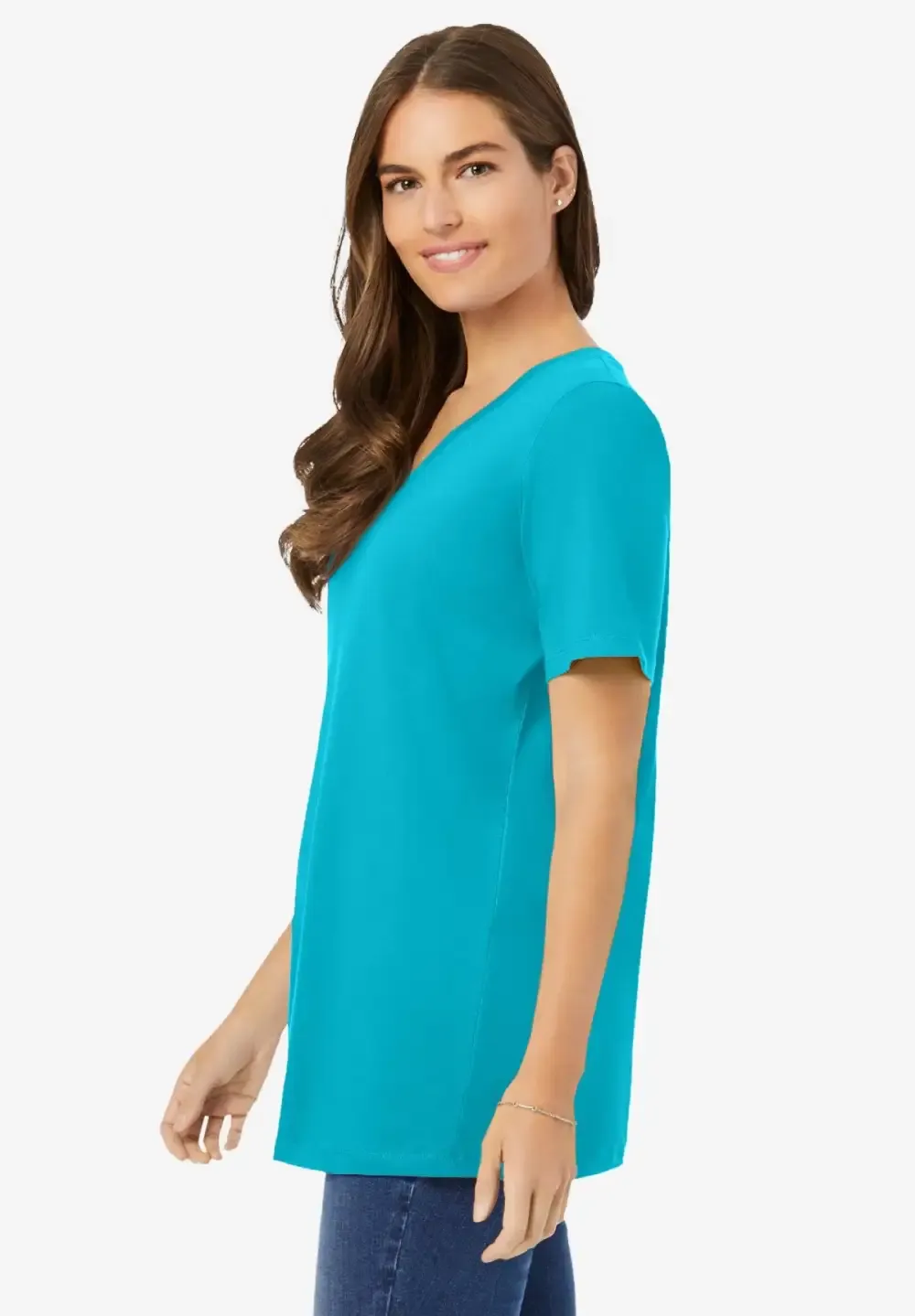 Perfect Short-Sleeve V-Neck Tee