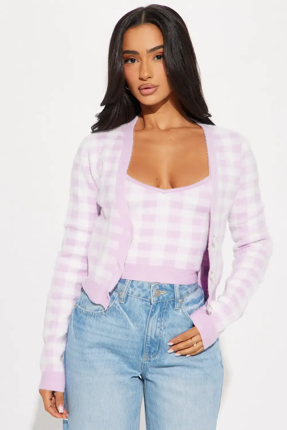Alysha 2 Piece Sweater Top - Lavender