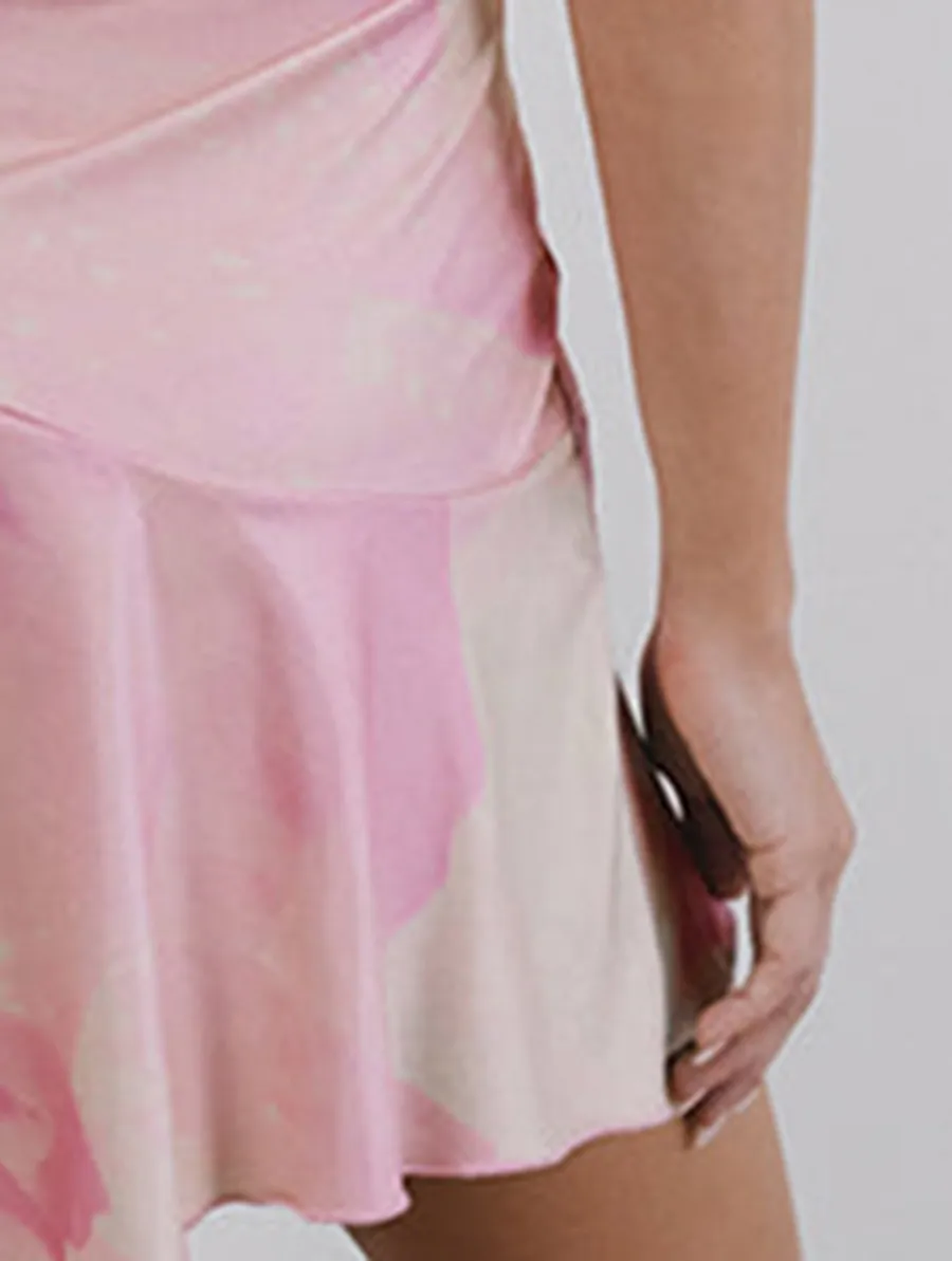 Midi Dress In Slinky Orchid Petals Pink