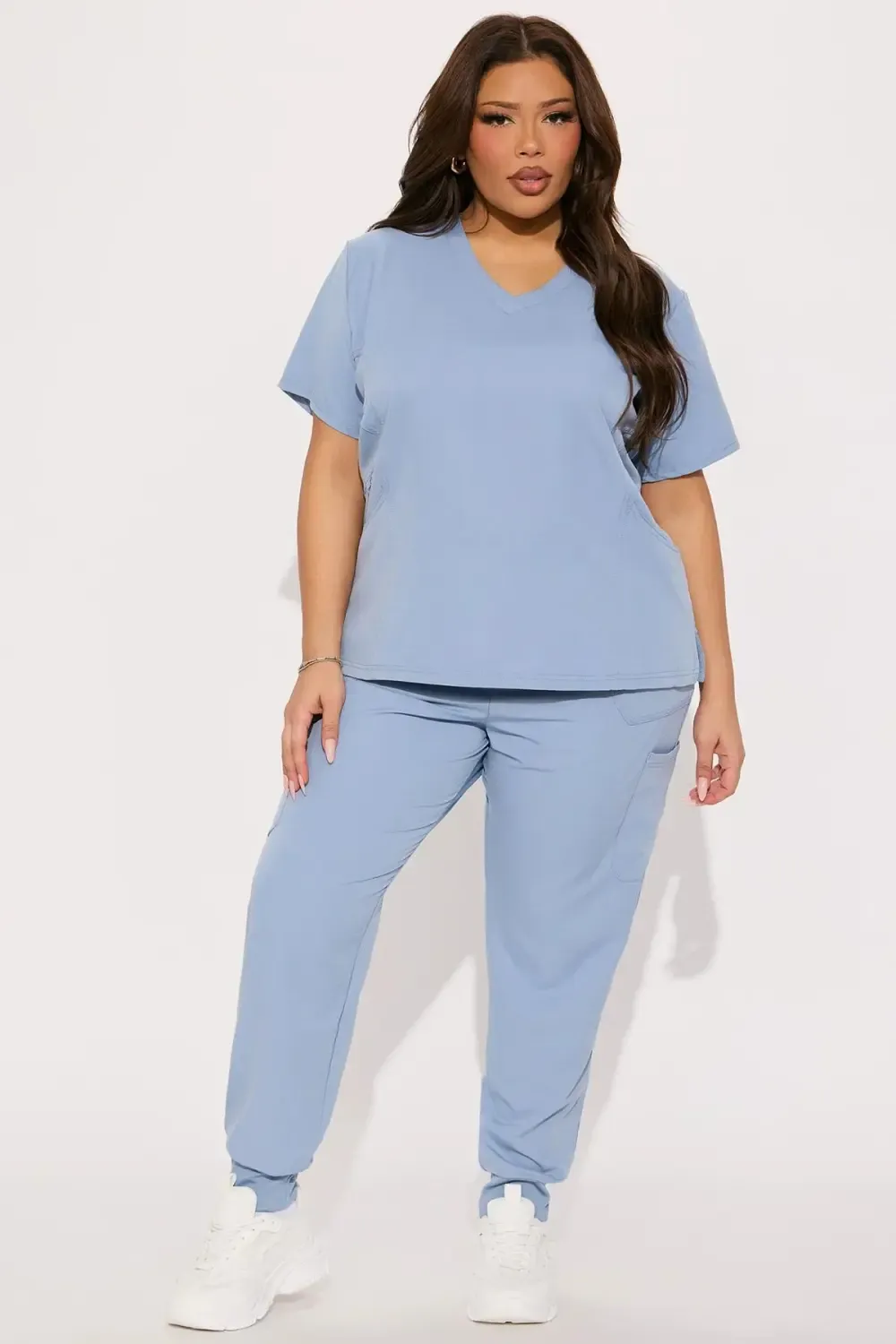 Under Pressure 4 Way Stretch Uniform Scrub Jogger Set - Slate Blue
