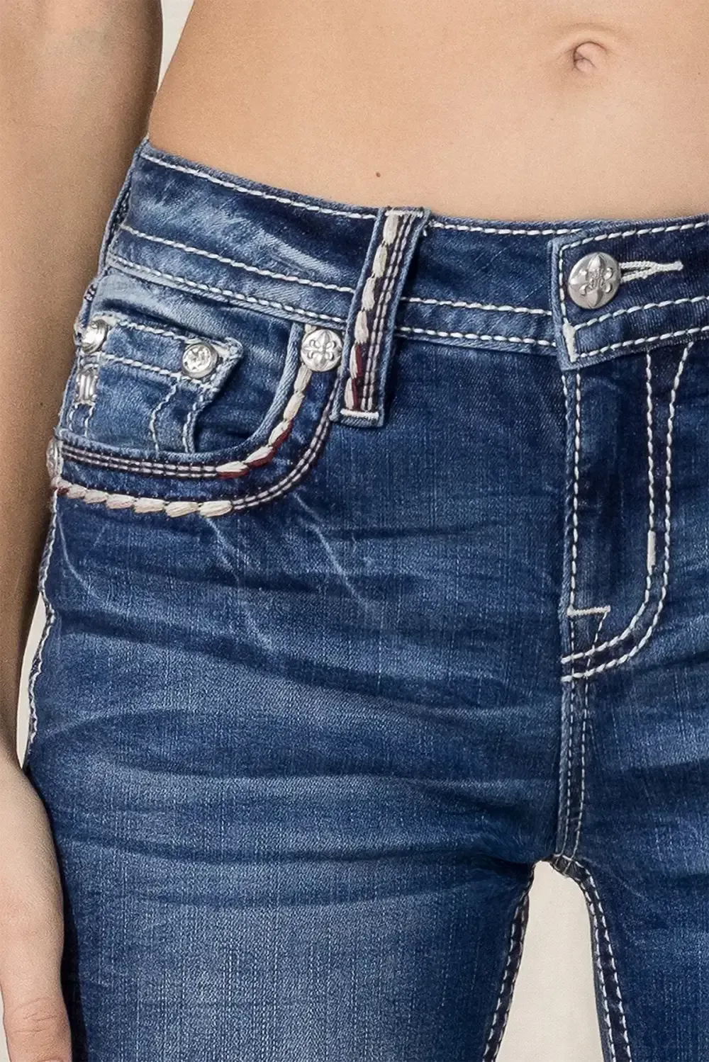 Broken Saddle Stitch Bootcut Jeans