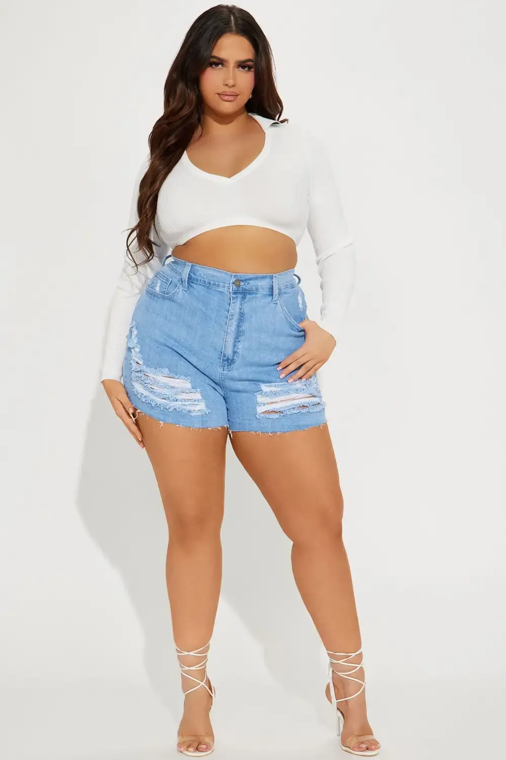 Sorry Mom Shorts - Light Wash