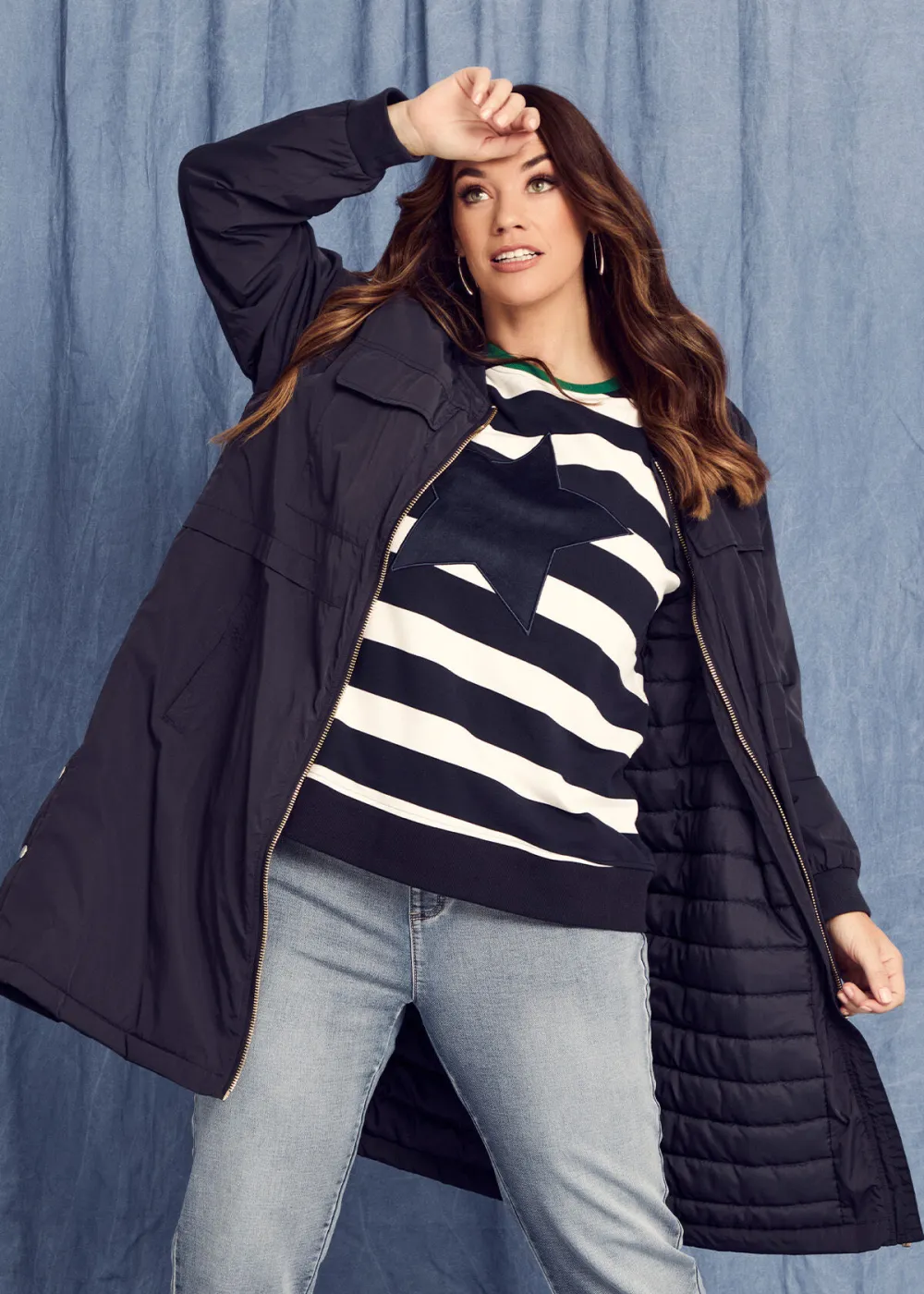 Long Line Casual Zip Jacket